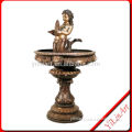 Bronze Nude Girl Riding OnThe Fish Fountain Statue YL-K142